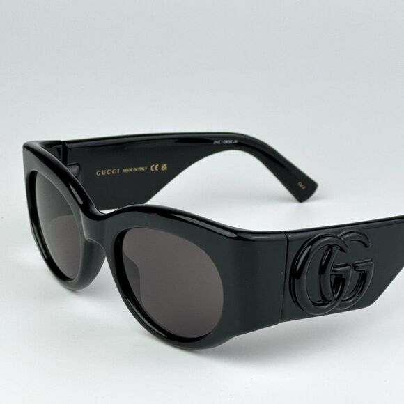 NEW Gucci GG1544S 001 Black Grey Unisex Oval Sunglasses GG 1544S - Picture 6 of 10